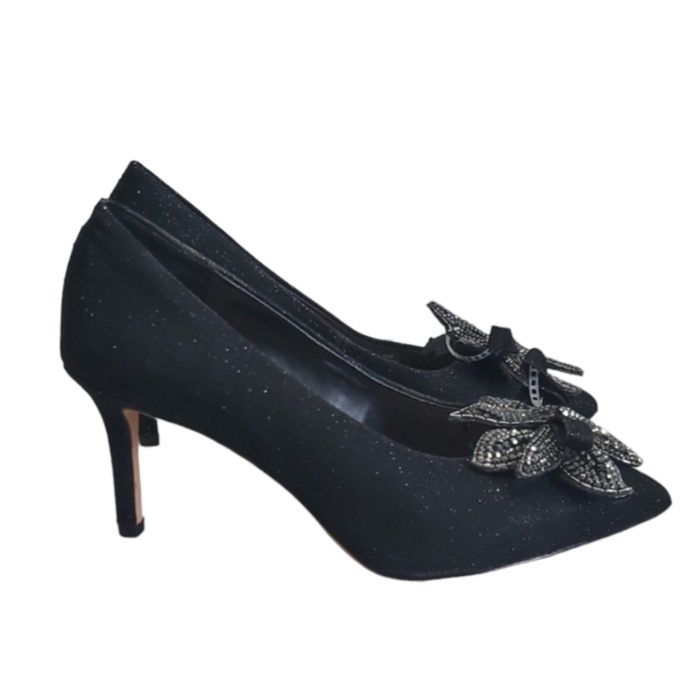 NEW Antonio Melani Classic Glitter Bows Heels shoes sz 6M